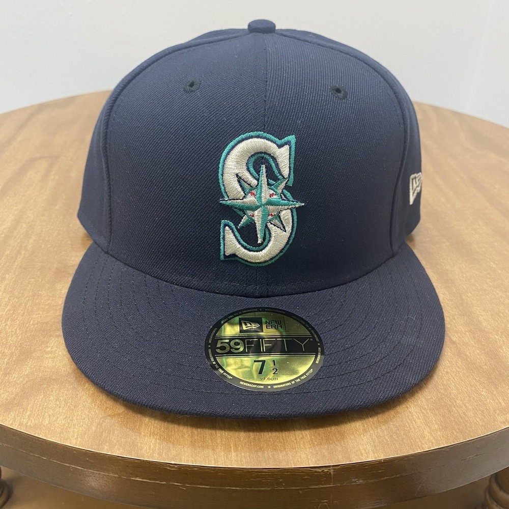 Seattle Mariners 7 1/2 New Era Authentic On-Field 59FIFTY Fitted Hat MLB navy